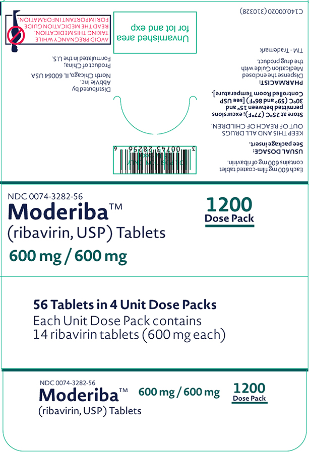Moderiba 600mg tablets 1200 dose pack carton 56 ct