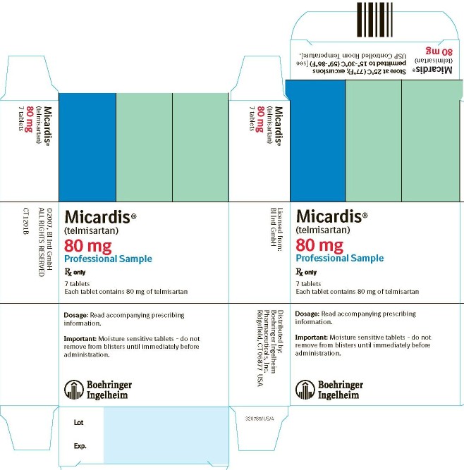 Micardis 80mg 7 Tablets NDC 0597-0041-70