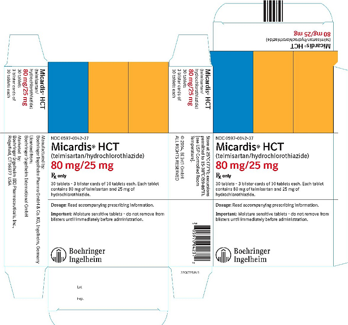 Micardis 80mg/25mg 30 Tablets NDC 0597-0042-37