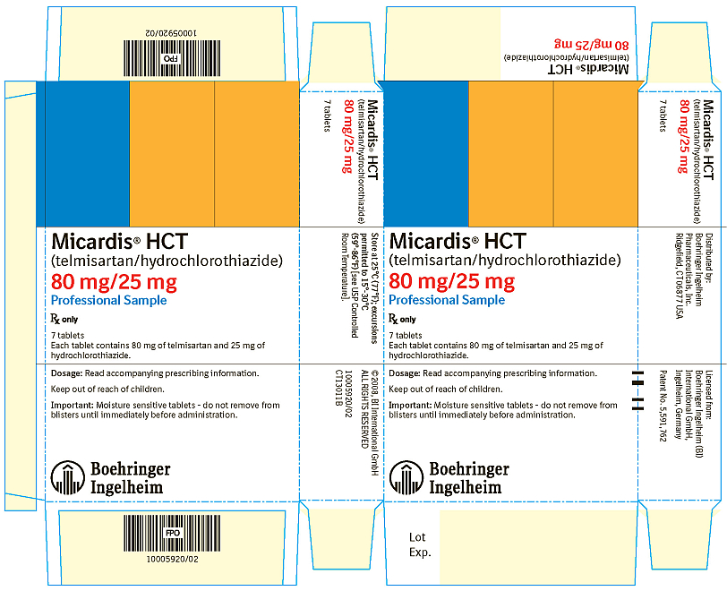 Micardis 80mg/25mg 7 Tablets NDC 0597-0042-70