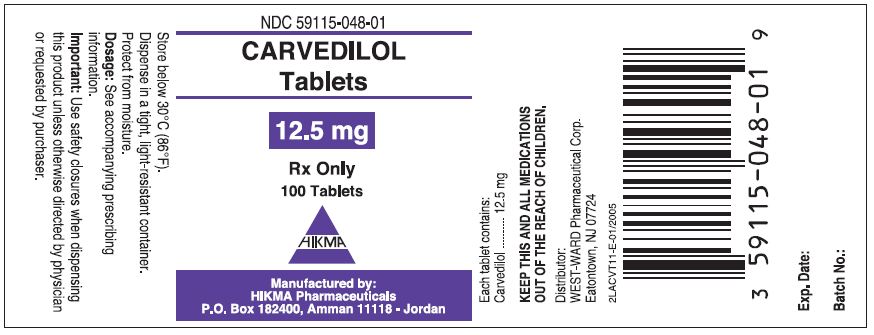 Carvedilol Tablets, 12.5 mg,  Rx Only_NDC#59115-048-01