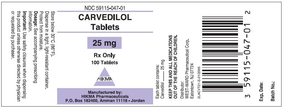 Carvedilol Tablets, 25 mg/100 Tablets
