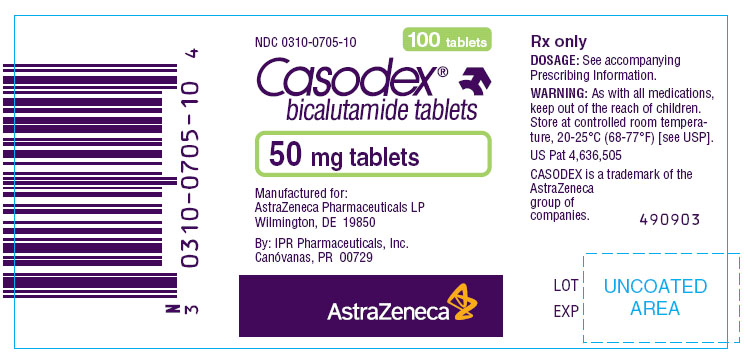 Casodex 50mg - 100 tablet count bottle label