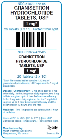 Granisetron Hydrochloride 1 mg Tablet Unit Carton Label