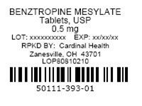Benztropine 0.5 label