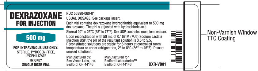 Vial label for Dexrazoxane for Injection 500 mg