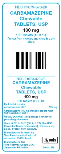 Carbamazepine Chewable Tablets 100 mg