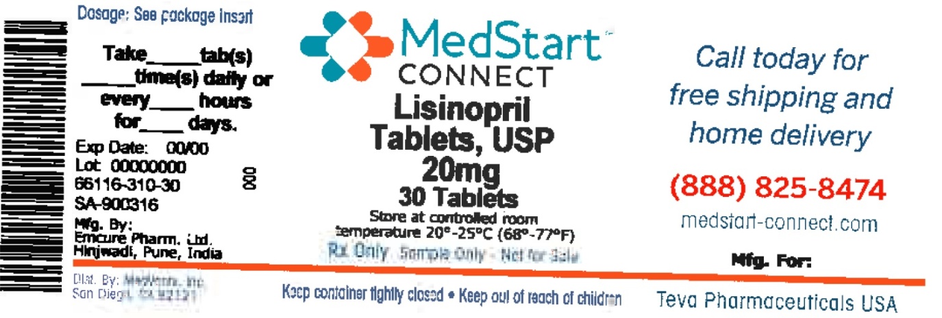 Lisinopril 20mg tablets #30