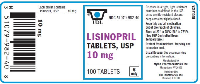 Lisinopril 10 mg Tablets Bottle Label