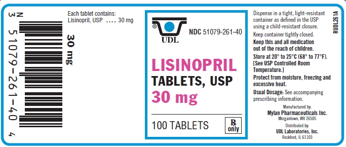 Lisinopril 30 mg Tablet Bottle Label