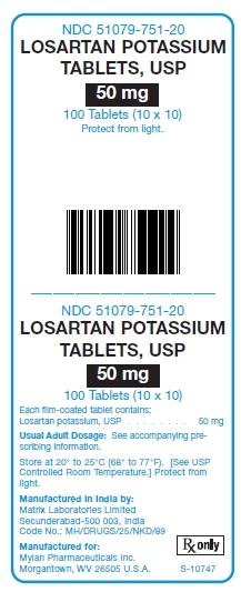 Losartan Potassium 50 mg Tablets Unit Carton Label