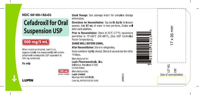 Cefadroxil for Oral Suspension USP, 500 mg/5 mL-100 mL Bottle Pack