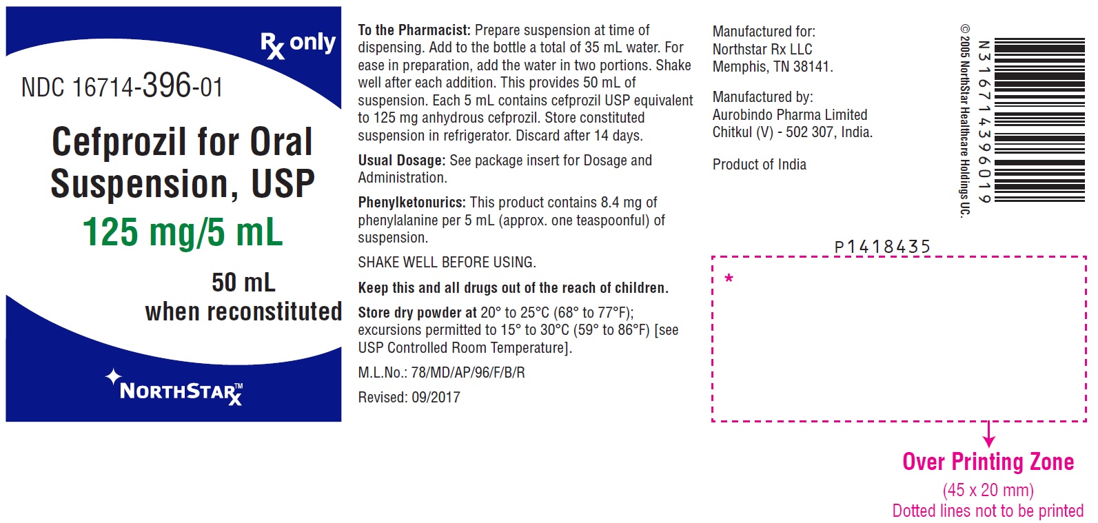 PACKAGE LABEL-PRINCIPAL DISPLAY PANEL - 125 mg/5 mL (50 mL Bottle)