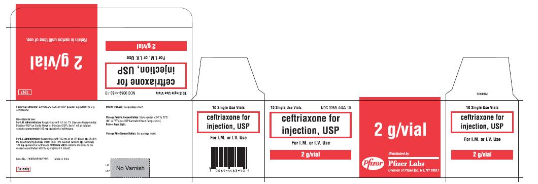 Ceftriaxone for Inj. - 2 g (10 Vial) Carton Label