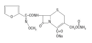 This is an image of the chemical structure for Cefuroxime.