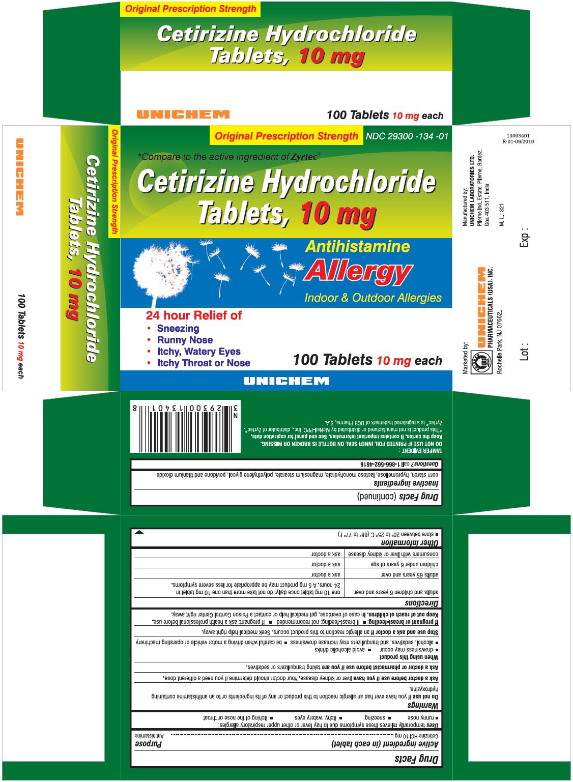 Cetirizine Hydrochloride Tablets 10 mg - Allergy