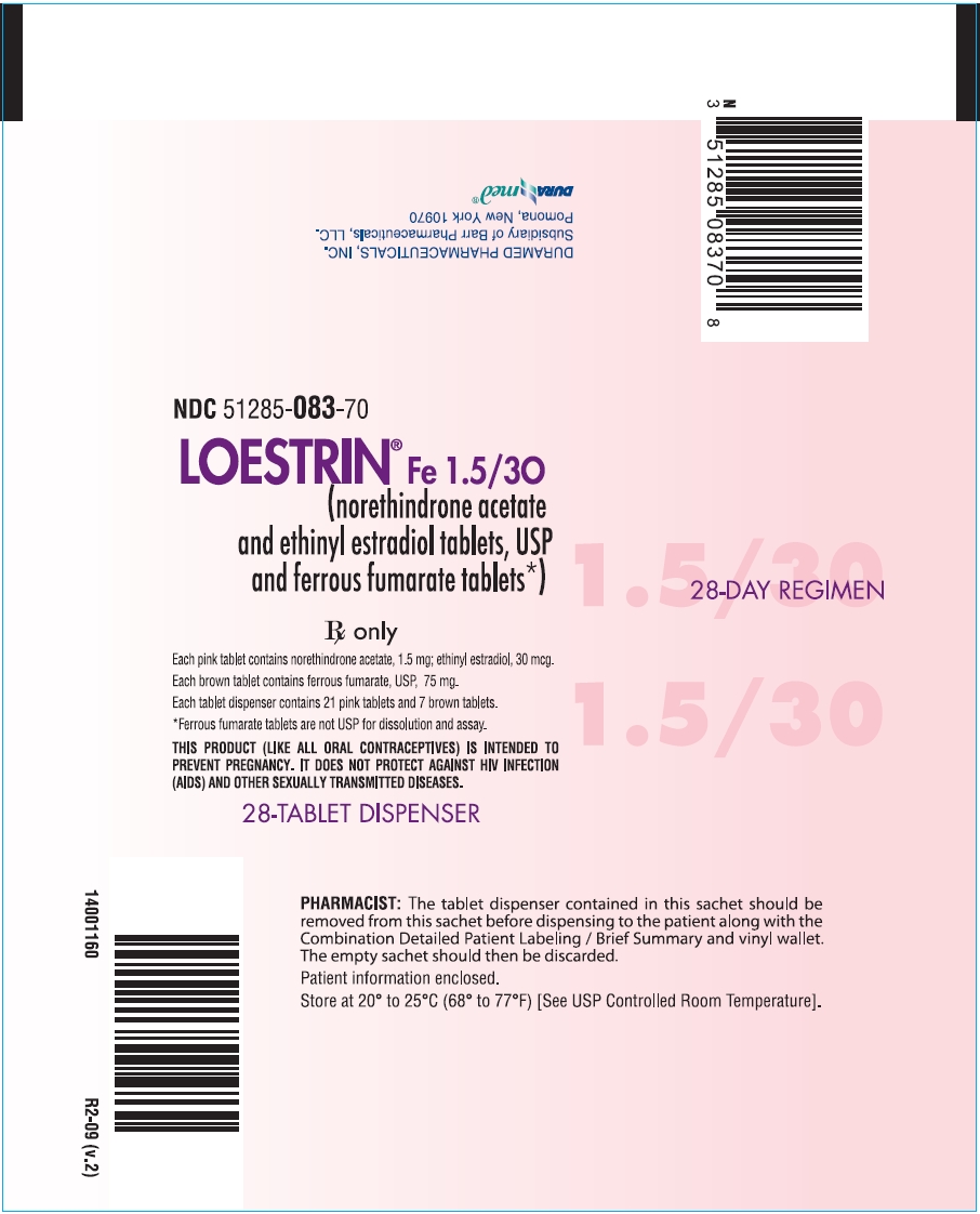 Loestrin Fe 1.5/30 28 Day Regimen Pouch Label