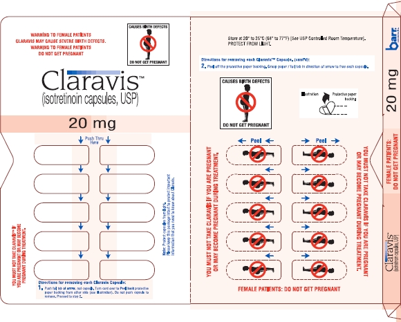Claravis 20 mg Capsules Prescription Blister 10s Pack, Part 1 of 4