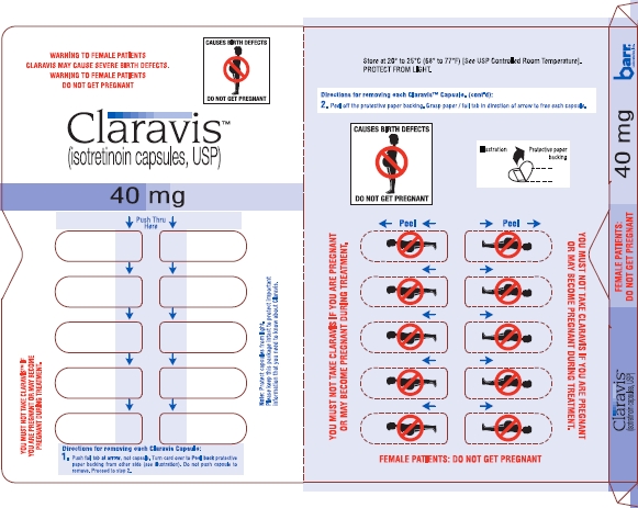 Claravis 40 mg Capsules Prescription Blister 10s Pack, Part 1 of 4