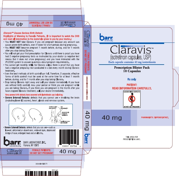 Claravis 40 mg Capsules Prescription Blister 10s Pack, Part 2 of 4