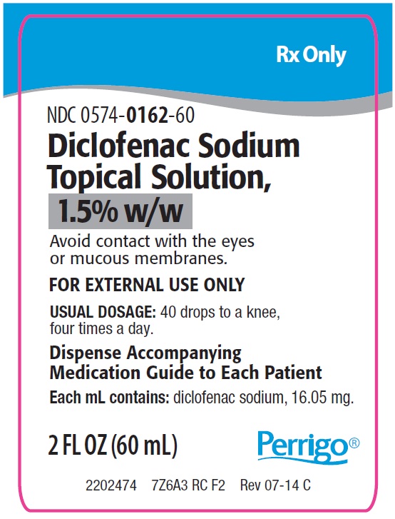 Perrigo Diclofenac Sodium Topical Solution - 60 mL Label