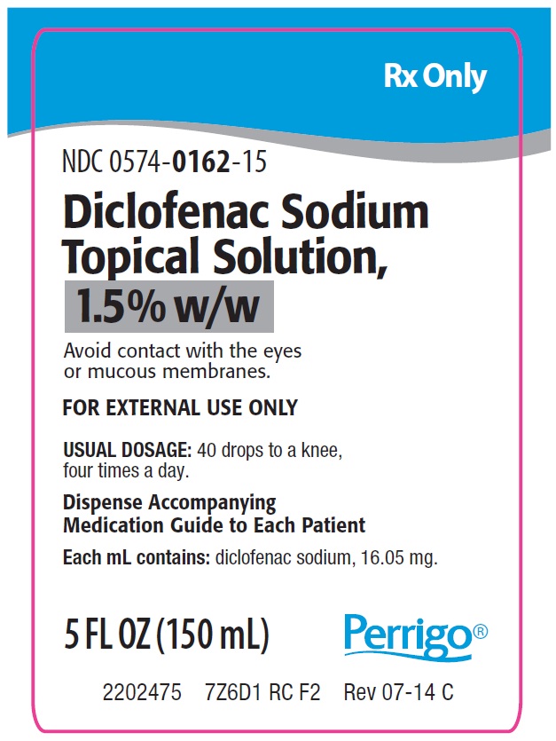 Perrigo Diclofenac Sodium Topical Solution - 150 mL Label