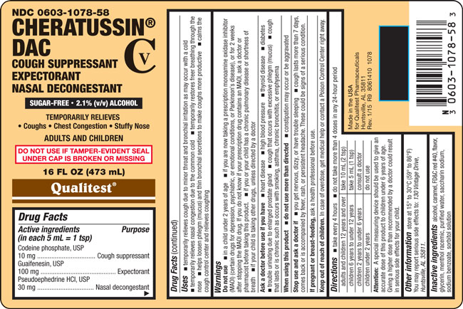 This is an image of the label for Cheratussin DAC.