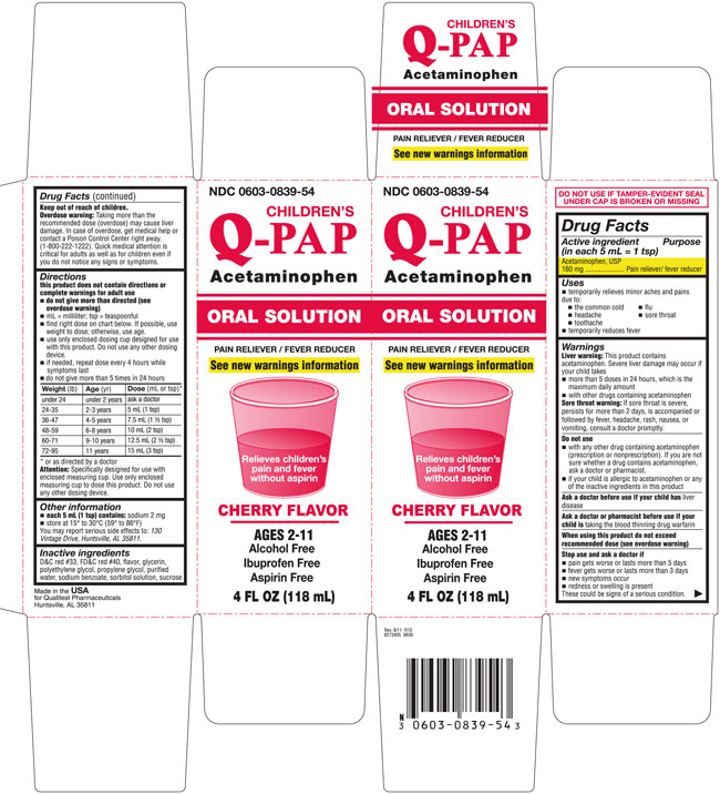 This is an image of the carton for the Children's Q-Pap Liquid.