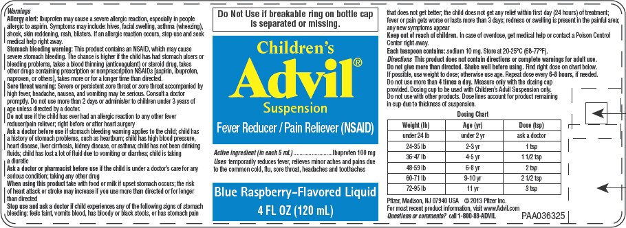PRINCIPAL DISPLAY PANEL - 120 mL Bottle Label - Blue Raspberry-Flavored