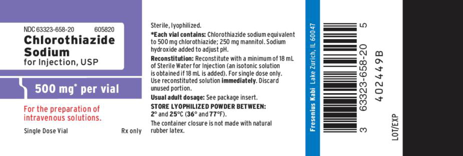 PACKAGE LABEL - PRINCIPAL PANEL - Chlorothiazide 500 mg* Vial Label
