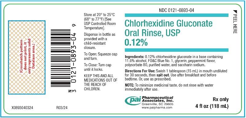 Chlorhexidine Gluconate Oral Rinse, USP 0.12% Bottle Label