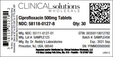 Ciprofloxacin 500mg tablet 30 count blister card