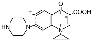 structural formula ciprofloxacin