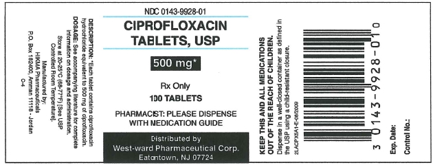 Ciprofloxacin Tablets, USP
500 mg/100 Tablets