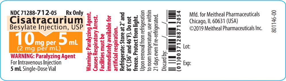 PRINCIPAL DISPLAY PANEL – Cisatracurium Besylate Injection, USP – 5 mL Vial Label