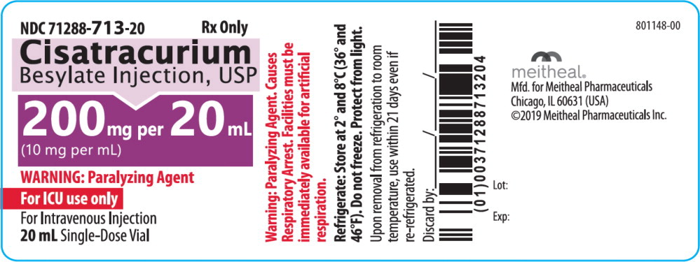 PRINCIPAL DISPLAY PANEL – Cisatracurium Besylate Injection, USP – 20 mL Vial Label