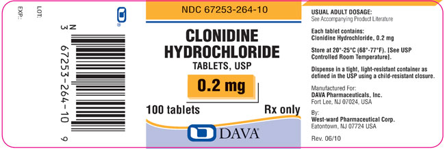 This an image of Clonidine HCI Tablets 0.2mg label.