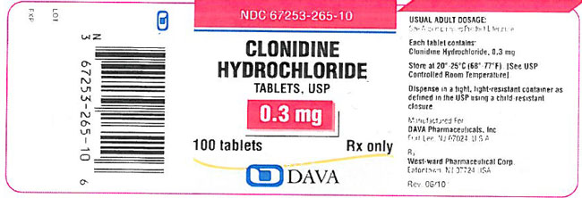This is an image of Clonidine HCI Tablets, USP 0.3 mg label.