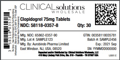 Clopidogrel 75mg tablet 30 count blister card
