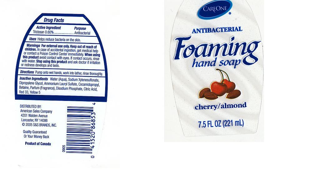 IMAGE OF CAREONE ANTIBACTERIAL FOAMING HAND SP CHERRY AND ALMOND