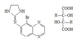 The structural formulae are:
Brimonidine tartrate:
