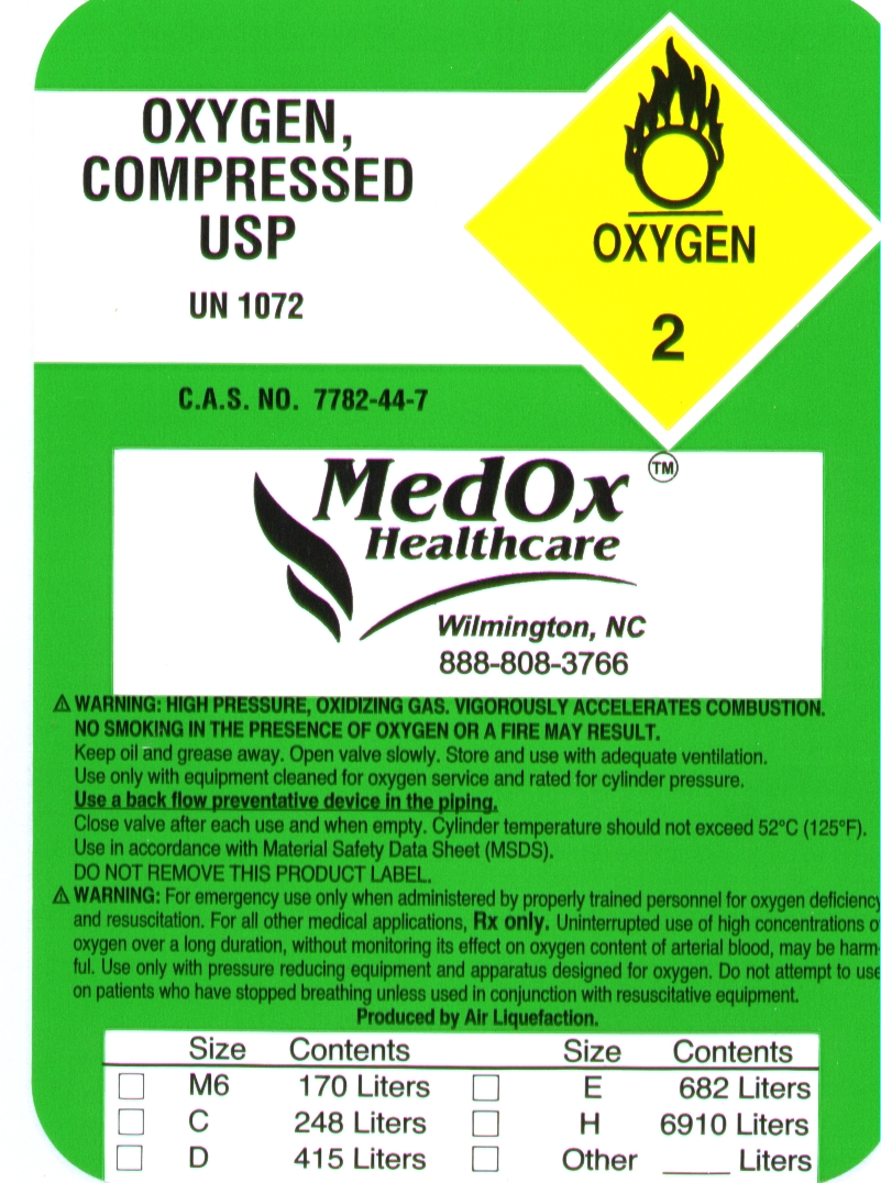 Compressed Oxygen Label
