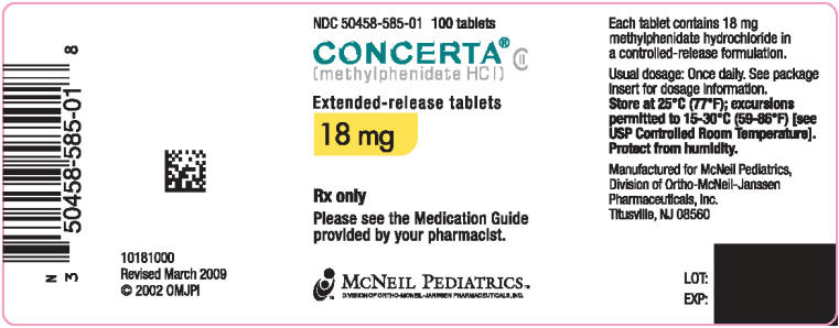 PRINCIPAL DISPLAY PANEL - 18 mg Tablet Label