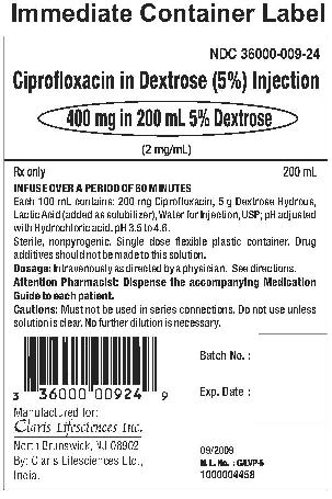 Ciprofloxacin in Dextrose (5%) Injection 200 mL Label