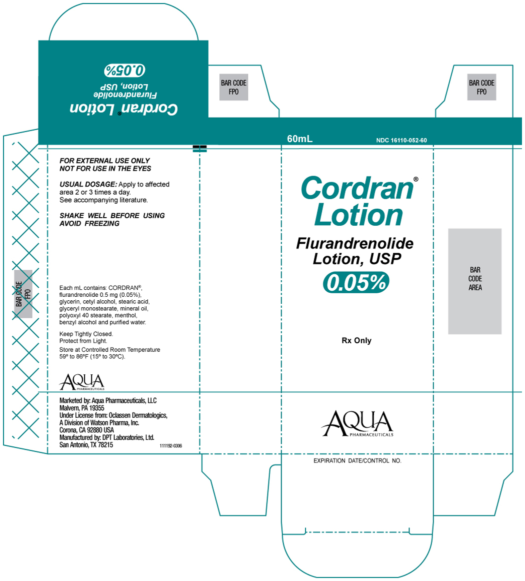 Cordran® Lotion Flurandrenolide Lotion, USP
60 mL Carton 
NDC 16110-052-60