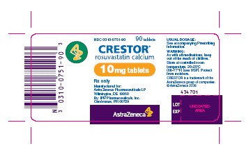 Crestor 10mg bottle label