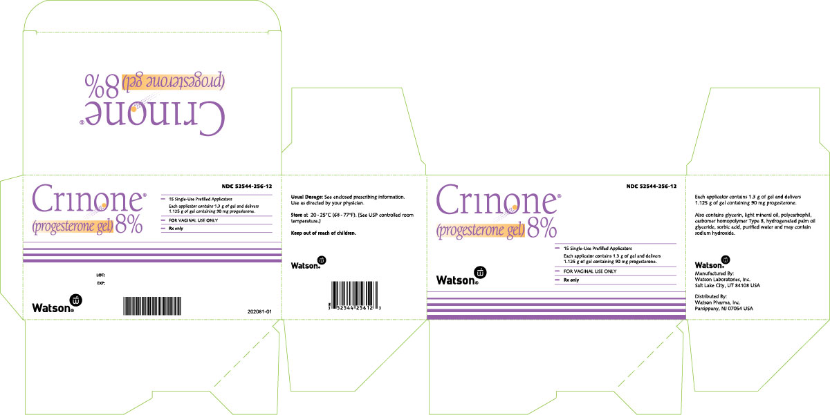 Crinone 8% (progesterone gel) Carton x 15 Single-Use Prefilled Applicators NDC 52544-284-12