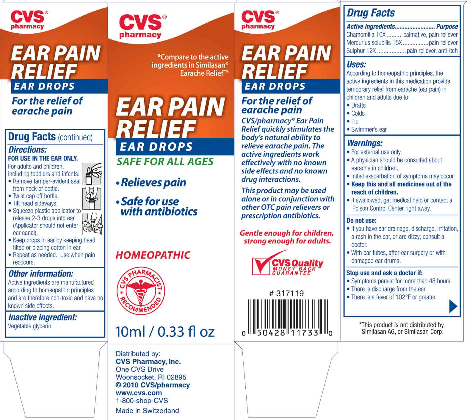 CVS Ear Pain Relief Ear Drops box