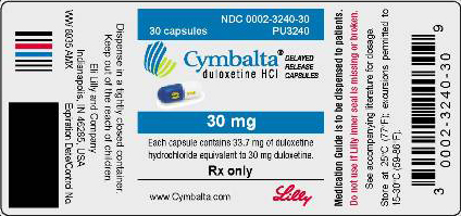 
PACKAGE LABEL- Cymbalta 30 mg, bottle of 30
