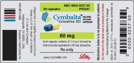 
PACKAGE LABEL- Cymbalta 60 mg, bottle of 30
